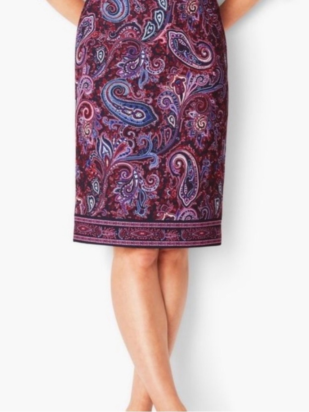 Talbots women’s paisley print knee-length skirt size 6